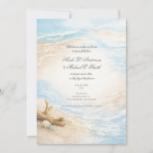 Eterntal Tides Coastal Watercolor Beach Wedding Einladung (Vorderseite)