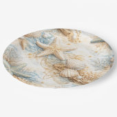 Eterntal Tides Coastal Watercolor Beach Wedding Pappteller (Schrägansicht)