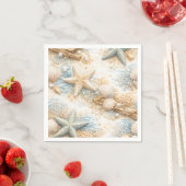 Eterntal Tides Coastal Watercolor Beach Wedding Serviette (Beispiel)