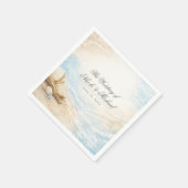 Eterntal Tides Coastal Watercolor Beach Wedding Serviette (Ecke)