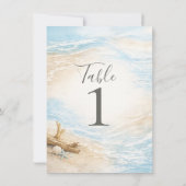 Eterntal Tides Coastal Watercolor Table Number Einladung (Rückseite)