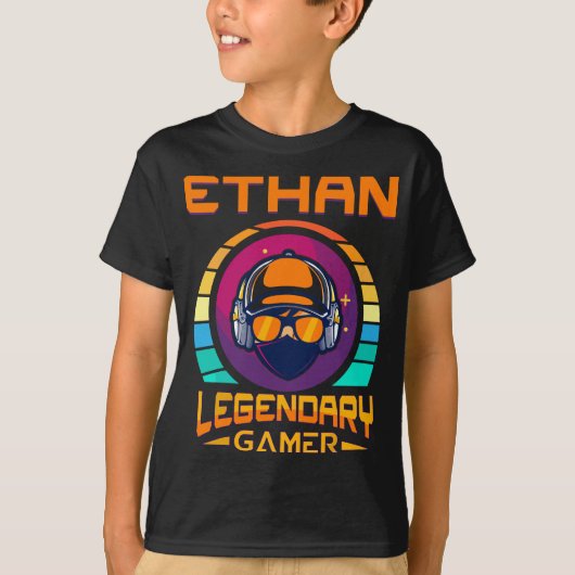 Ethan Legendary Gamer - Geschenk Personalisierter T-Shirt (Vorderseite)