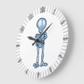 Ethan-Literaturskelett mit Buch Große Wanduhr (Winkel)