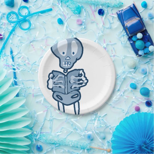 Ethan-Literaturskelett mit Buch Pappteller (Party)