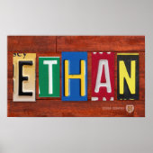 ETHAN-Lizenzplakette Name Eigenes Zeichen Poster (Vorne)