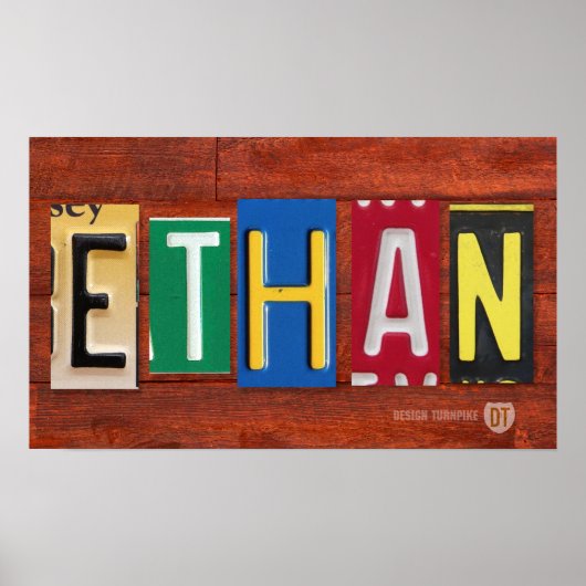 ETHAN-Lizenzplakette Name Eigenes Zeichen Poster (Vorne)