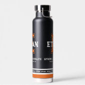 Ethan-Name bedeutet Sport-Monogramm-Orange Trinkflasche (Links)