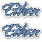 Ethan Name blue Aufkleber Sticker Stickerset (Vorderseite)