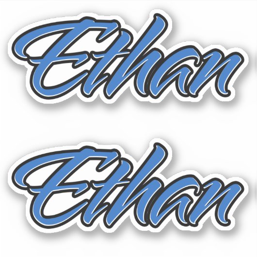 Ethan Name blue Aufkleber Sticker Stickerset (Vorderseite)