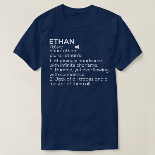 Ethan Name Definition Ethan bedeutet Ethan Name Me T-Shirt (Design vorne)
