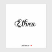 Ethan Name - Handgeschriebene Kalligrafie Aufkleber (Blatt)