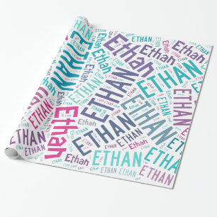 ETHAN Namenstextentwurf Geschenkpapier