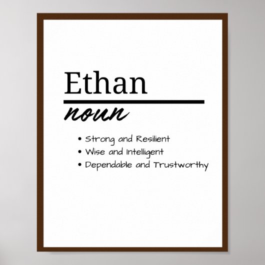 Ethan, Personalisierte Bezeichnung für Junge Poster (Vorne)