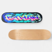 ETHAN Personalisiertes, individuelles Graffiti-Ska Skateboard (Horizontal)
