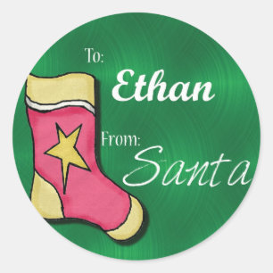 Ethan-Personalisiertes Weihnachtslabel49 Runder Aufkleber