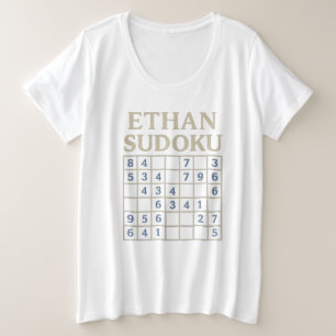 ETHAN Sudoku-Rätsel – Benutzerdefiniertes Logikgit Große Größe T-Shirt