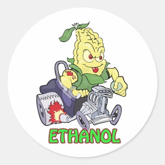 Ethanol-Frisierte Auto Runder Aufkleber (Vorderseite)