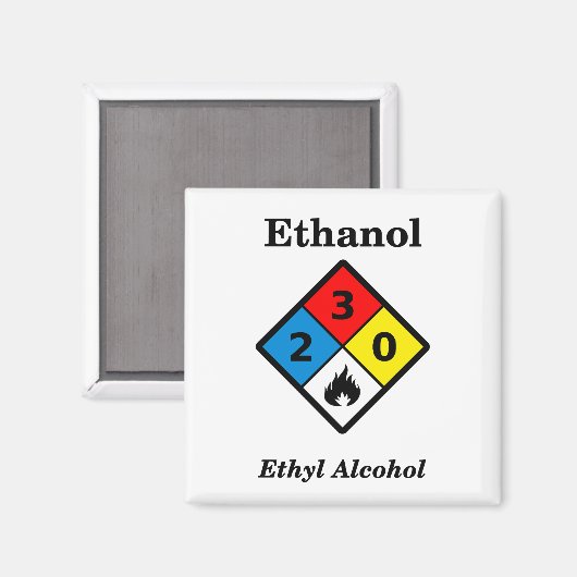 Ethanol MSDS Warning Symbol Magnet (Vorderseite/Rückseite)