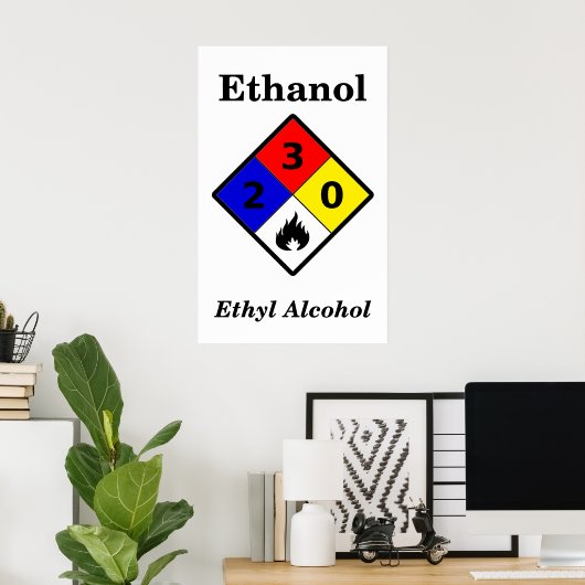 Ethanol MSDS Warnsymbol Poster (Heimbüro)
