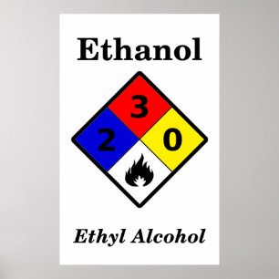 Ethanol MSDS Warnsymbol Poster