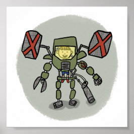 Ethan's Mech Comicbook Style Print Poster