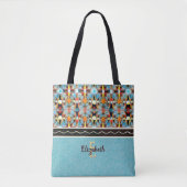 Ether-Leuchten gelb, orange, blau und schwarz Tasche (Vorderseite)