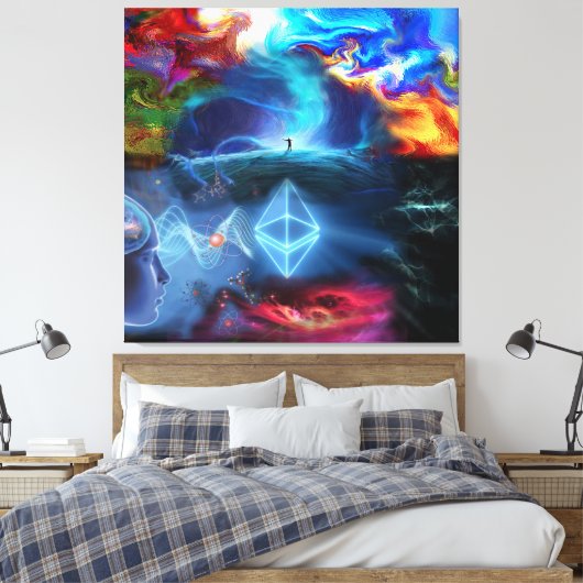 Ether Power Art Canvas Print Leinwanddruck (Insitu (Schlafzimmer))