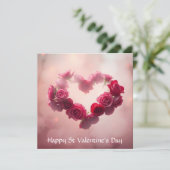 Etheral Soft Rose Bouquet Valentine Feiertagskarte (Stehend Vorderseite)
