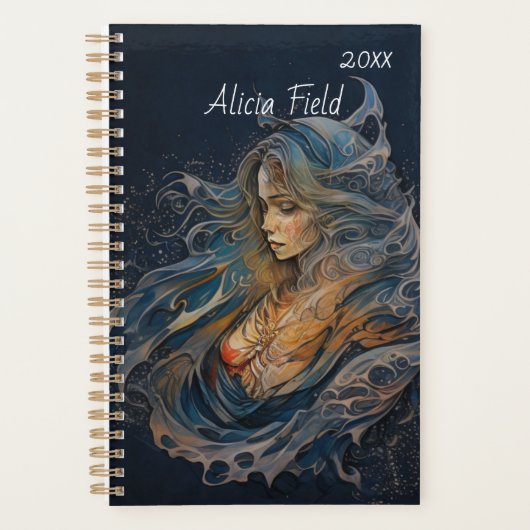 Etherale Zauberfrau | Ihr Name Planer (Vorderseite)