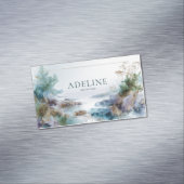 Ethereal Abstract Gold Sparkle Coastal Landscape Magnetische Visitenkarte (Beispiel)