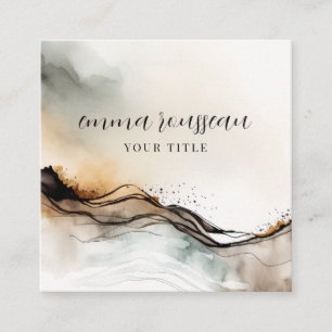 Ethereal Abstrakt Watercolor Business Card Quadratische Visitenkarte