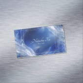 Ethereal Abstrakt Waves Blue & Gold Magnetische Visitenkarte (Beispiel)