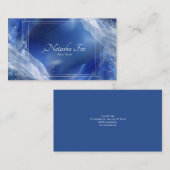 Ethereal Abstrakt Waves Blue & Gold Visitenkarte (Vorne/Hinten)