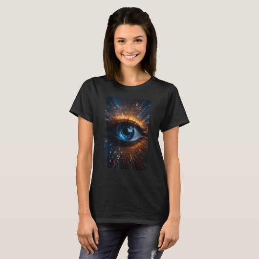 Ethereal Alien Eyes Festival EDM Weird Unique Surr T-Shirt (Vorne ganz)