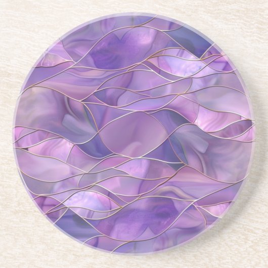 Ethereal Amethyst Flow Elegant Abstrakt Lila Getränkeuntersetzer (Vorne)