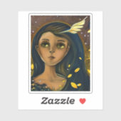 Ethereal Angelic Girl Abstrakte Kunst, Dichtung un Aufkleber (Blatt)