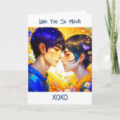 Ethereal Anime Couple Valentin's Day Karte (Vorderseite)