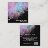 *~* Ethereal AP46 Magisches Glitzer Logo Abstrakt  Quadratische Visitenkarte (Vorne/Hinten)