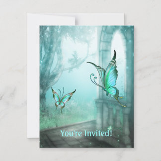 Ethereal Aquamarin Butterfly Garden Event Einladung