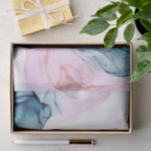 Ethereal Aquamarin & rosa Inky Glamour Elegante Ho Seidenpapier (Geschenk)