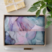 Ethereal Aquamarin & rosa Inky Glamour Elegante Ho Seidenpapier (Geschenk)