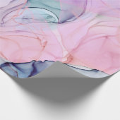 Ethereal Aquamarin & rosa Inky Glamour Geburtstags Geschenkpapier (Ecke)