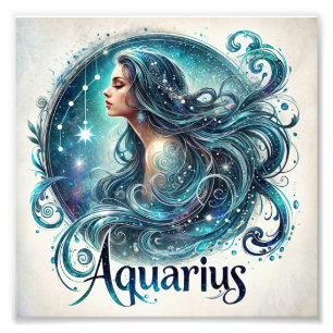 Ethereal Aquarius Zodiac Fotodruck