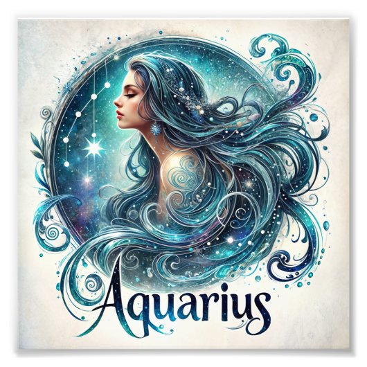Ethereal Aquarius Zodiac Fotodruck (Vorne)