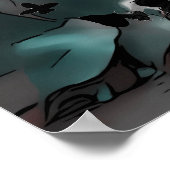 Ethereal Art Ballerina & Butterfliegen Schwarz/Ros Poster (Ecke)