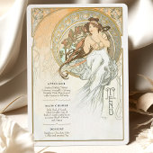 Ethereal Art Nouveau Wedding Menu Card Einladung