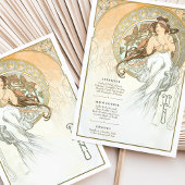 Ethereal Art Nouveau Wedding Menu Card Einladung