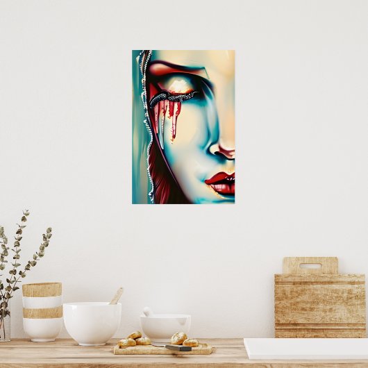 Ethereal Art Shimmery Woman Poster (Küche)