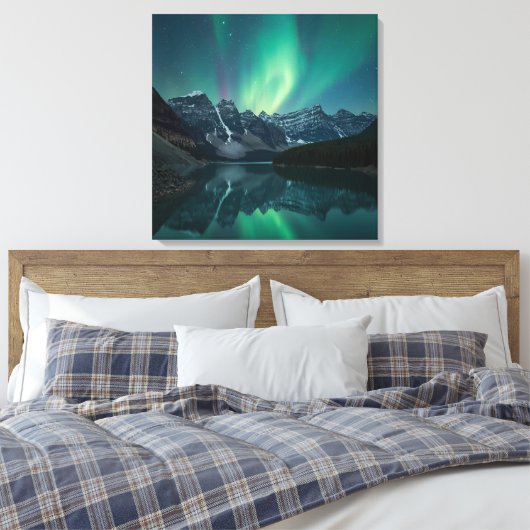 Ethereal Aurora Triptych - Northern Lights Poster Leinwanddruck (Insitu (Schlafzimmer))