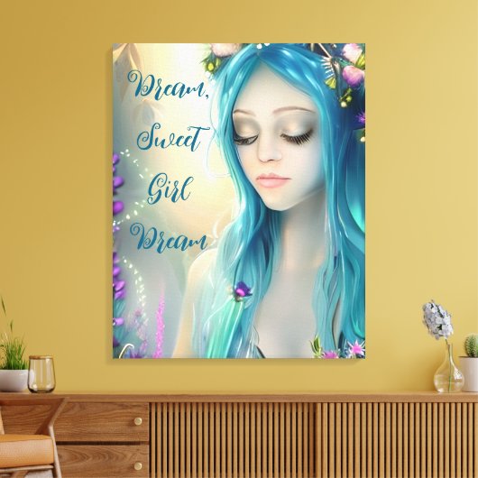 Ethereal | Beautiful Blue Fairy Leinwanddruck (Insitu (Wohnzimmer))